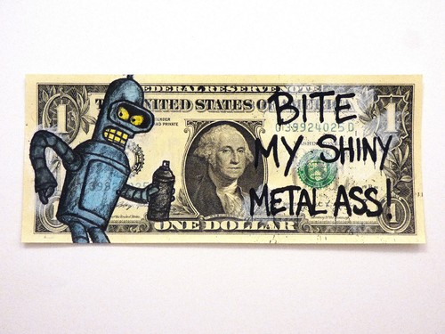 Bender futurama one dollar - bender,