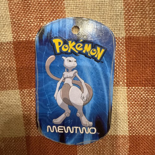 Pokemon metal dog tag - dog, mewtwo