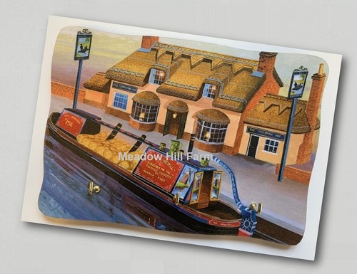 Fridge magnet canal - canal, barge
