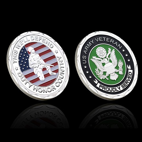 Army veteran coin proudly - us,