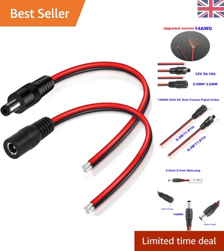 12v 14awg male - 14awg, power