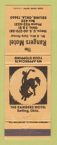 Matchbook cover rangers - matchbook,