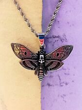 Moth Pendant Necklace Stainless Steel Death Head Hawk Moth READ DESCRIPTION