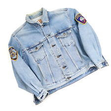 LEVIS Mens Orange Tab blue denim trucker jacket distressed SZ M (M8331)