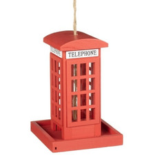 Red Telephone Box Bird Feeder