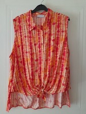 Matalan Orange Sleeveless Tie Front Top Size 18. Brand New