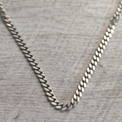 Silver chain cuban link - silver,