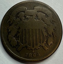 1864 US 2 Cent Coin 2c Exact