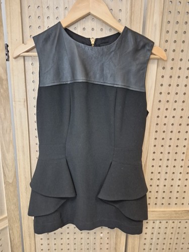 Pinko black crepe peplum top - black,
