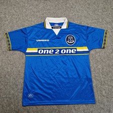 Vintage Everton Umbro Shirt Mens Medium Blue Home Jersey 1997 1999 EFC