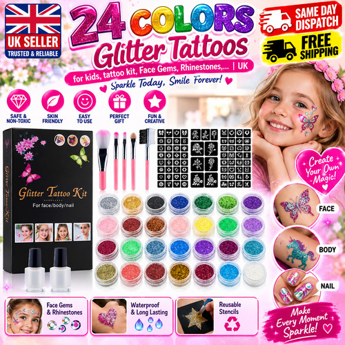 Colors glitter tattoos for - colors,