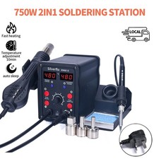 750W 2 in 1 Soldering iron station Hot Air Gun Desoldering Rework Digital SMD