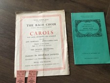 1959 x2 Royal Albert Hall Theatre Programmes one has original Show Tickets