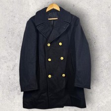 Vintage 80s US Navy enlisted bridge officers pea coat jacket 38R