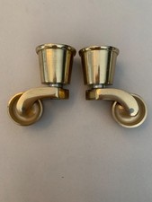 PAIR SOLID BRASS VINTAGE OLD
