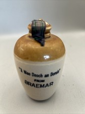 NICE SMALL VINTAGE STONEWARE WHISKY JUG CROCK BOTTLE BRAEMAR