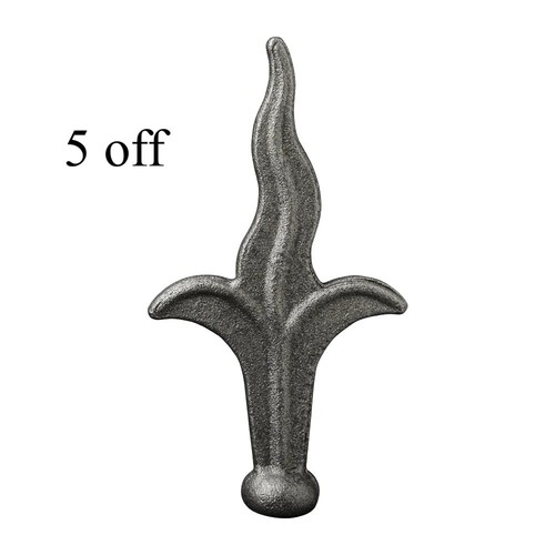 Metal flame rail - flame, heads