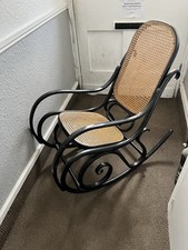  1970s Bentwood Rattan Rocking Chair. Thonet Style