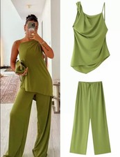 ZARA GREEN ASYMMETRIC DRAPED