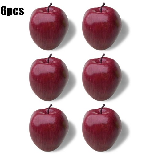 6pcs artificial red apples - artificial,