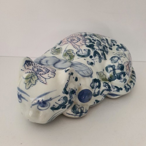 Porcelain cat figurine - cat, laying