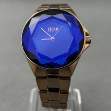 Storm Womens Crystana Watch Rose Gold S.Steel Purple Dial New Battery Round VGC