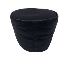 Vintage Krizia by Borsalino Islamic Cap Mens One Size Black Quilted Satin