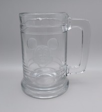 Disney 1/2 Pint Glass Tankard, Etched Mickey mouse Decoration, VGC.