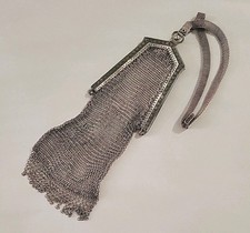 Antique Vintage Chain Mail Purse With Tassels Chainmail Coin Purse Silver