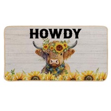 Western Cow Door Mat "Howdy"