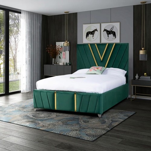 Luxury gold stripped bed frame - luxury,