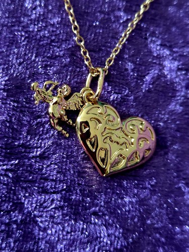 Heart and cherub pendant