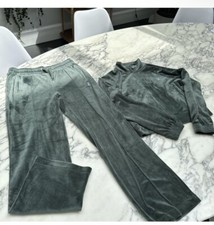 JUICY COUTURE TRACKSUIT VELOUR DIAMANTE GREEN SIZE S RRP £160!!
