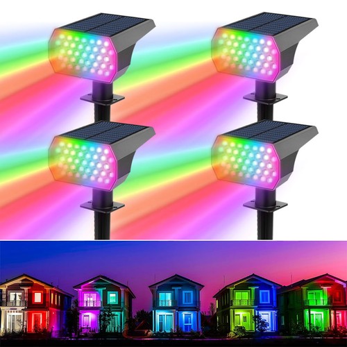 4pcs rgb solar spotlight - solar,