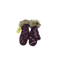 FatFace Women's Gloves M Purple Acrylic with Faux Fur, Polyester Mitten