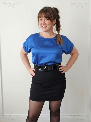 Blue shiny satin - rolled, cuff
