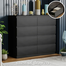SALE 8 Drawer Chest Storage Modern Bedroom Furniture Black