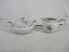 Empress China Lidded Sugar Bowl & Creamer Set Seyei Japan Pink Valley 505