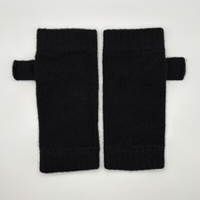 100% Pure Cashmere Classic Black Wrist Warmers Gloves Soft & Warm Made Scotland