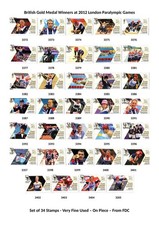 GB - 2012 - Paralympic Gold Medal Winners - Set 34 - Very Fine Used - from FDC