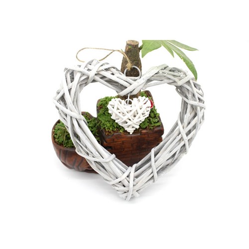 Wicker heart decoration - wicker,