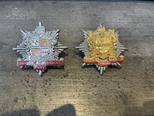 Vintage Obsolete Croydon Fire Brigade Cap Badge/Badges x 2