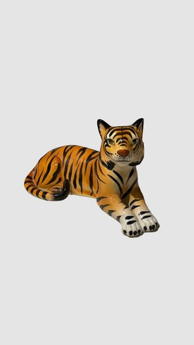 Vintage ceramic tiger statue - vintage,