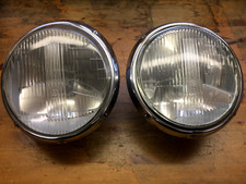 Porsche 901 911 H1 headlights for LHD, rare early style lens, pair