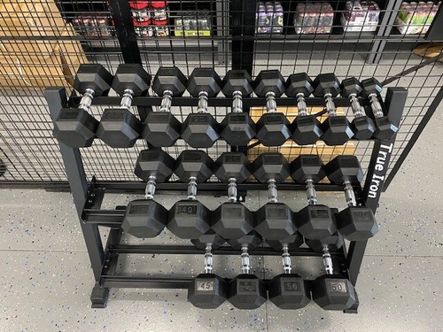 True iron rubber - hex, dumbbells