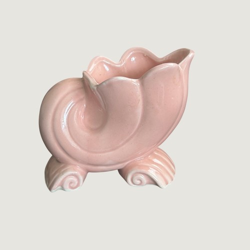 Vintage pink ceramic seashell - vintage,