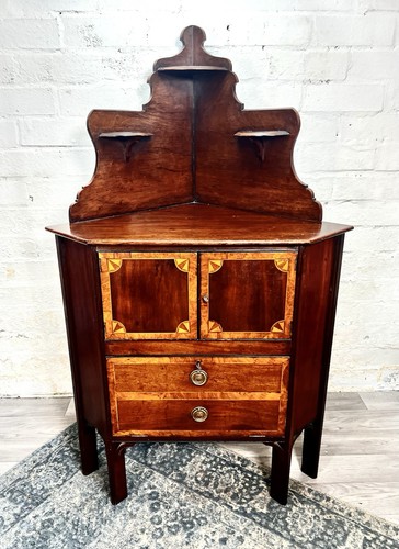 Antique corner cabinet inlaid - antique,