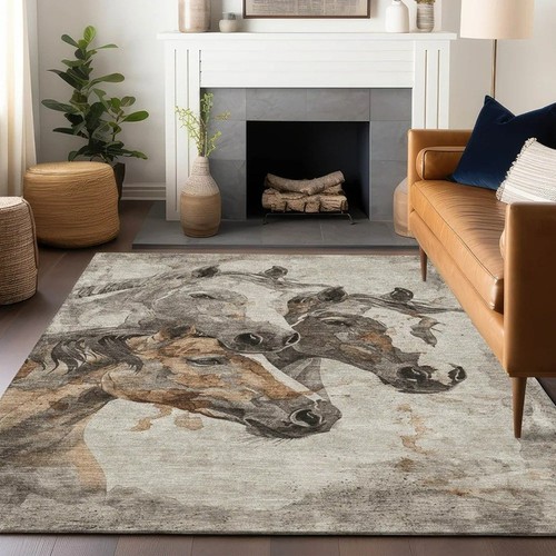 Horse area rug rustic - horse,