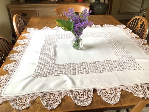 Vintage cream hand crochet - vintage,