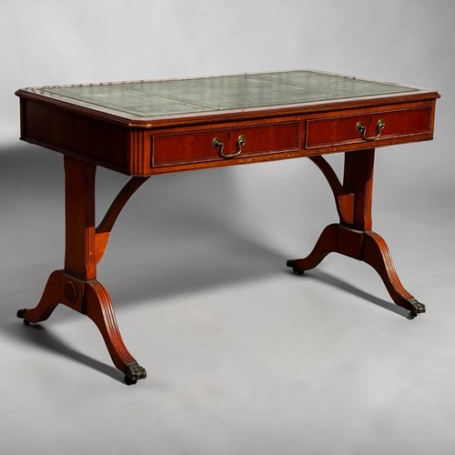 Regency style desk with green - with,